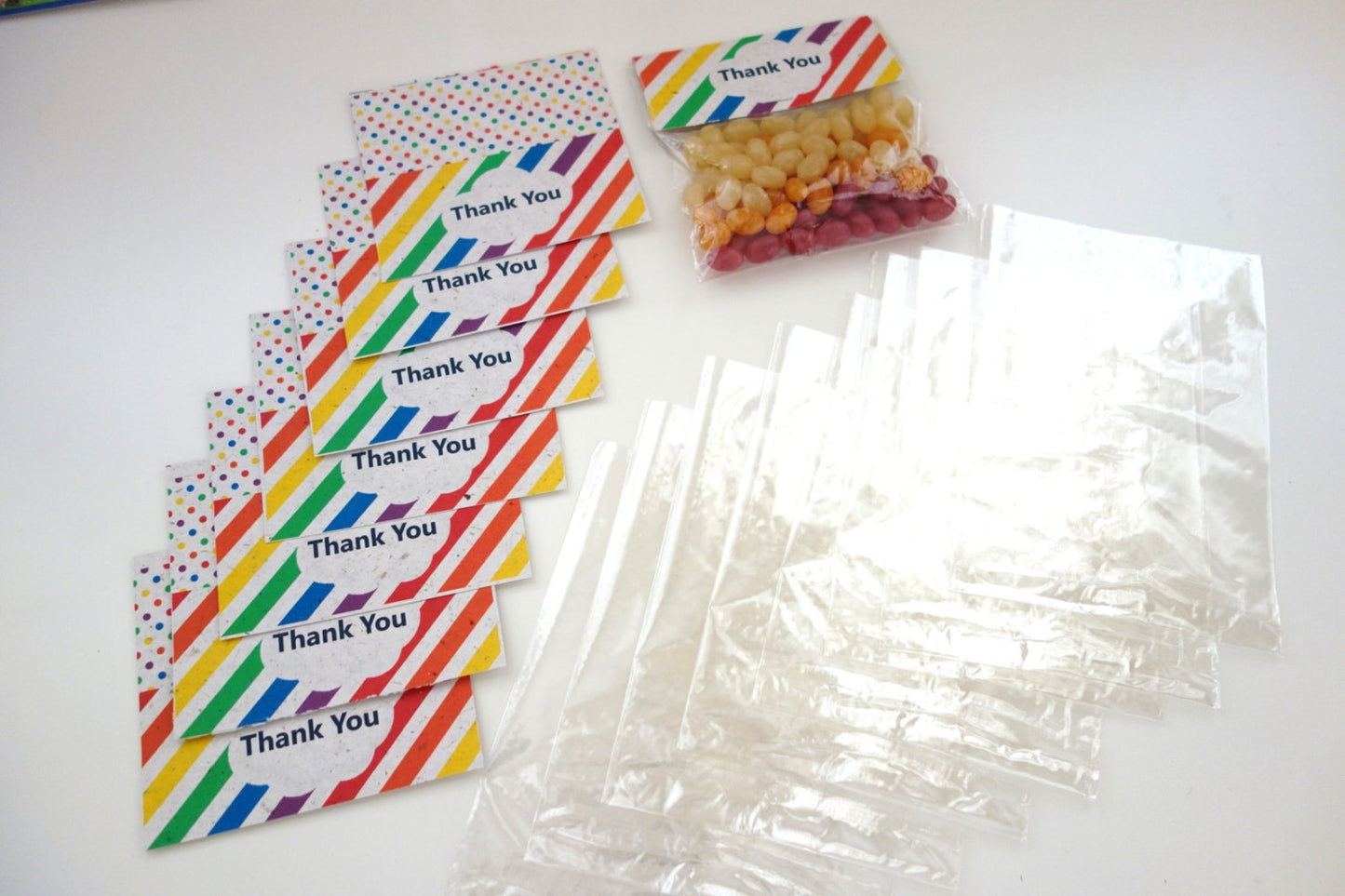 Rainbow Compostable Plant-Cello Treat Bags with Tent Cards (8-pack)