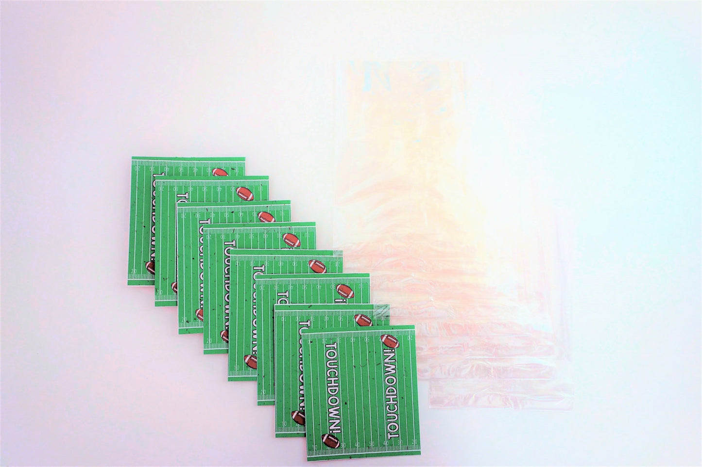 Football Compostable Plant-Cello Treat Bags with Tent Cards (8-pack)