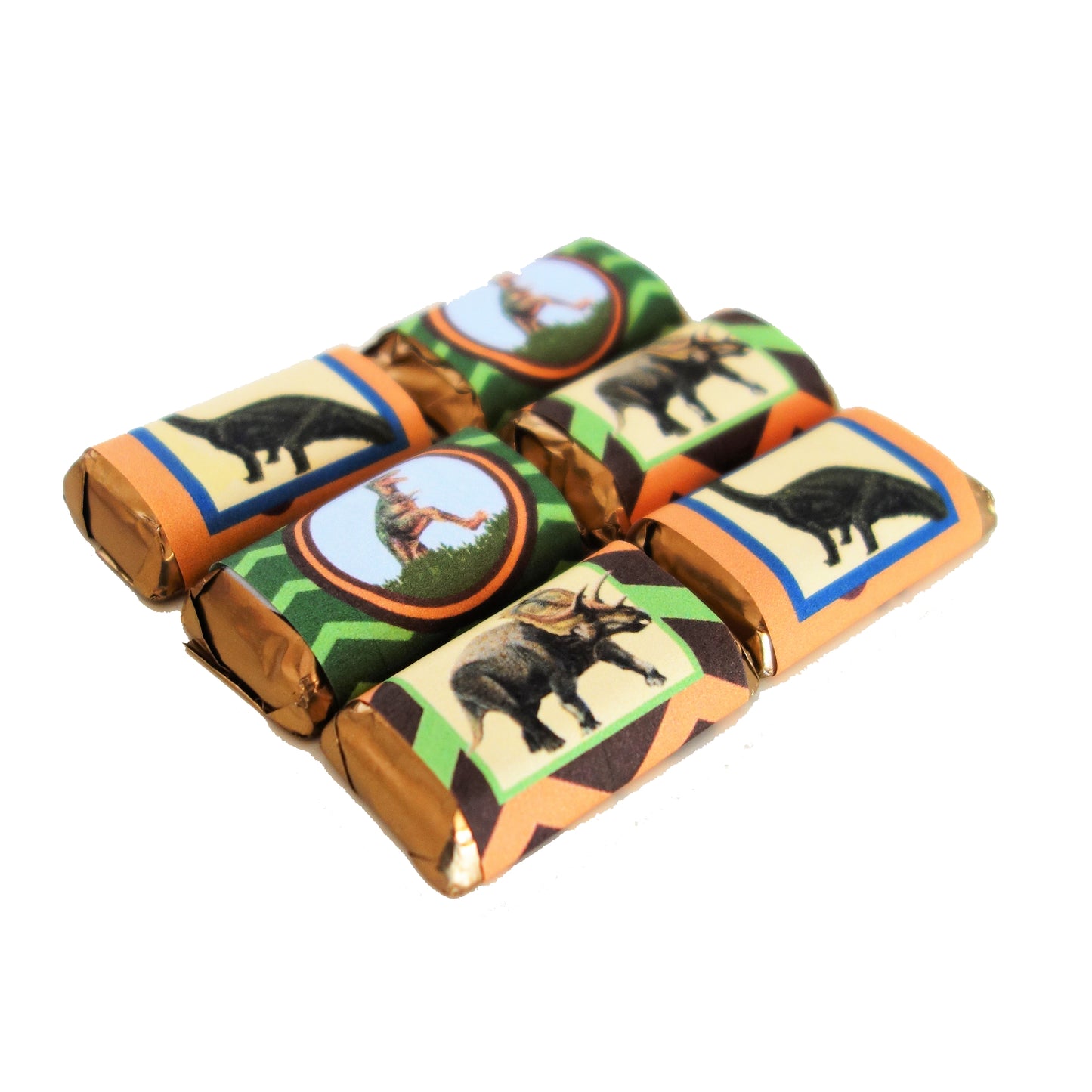 Dinosaur Adventure Tree-free Mini Chocolate Wraps (24/pack, Sugar Cane Stalk Paper)