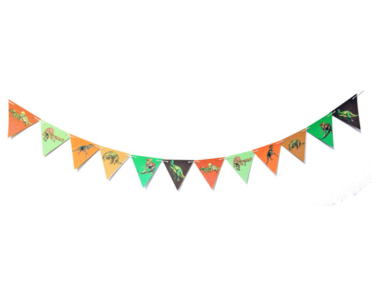 Dinosaur Adventure Characters Bunting, Printed on TREE FREE PAPER