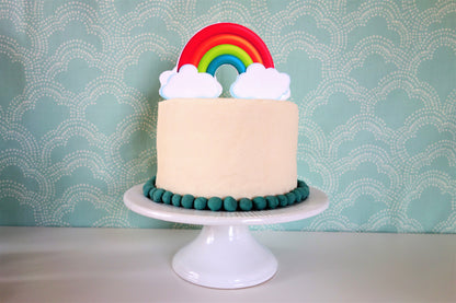 Rainbow Colors Cake Topper, 6-inch Round, on 100% Recycled PCW Paperbard