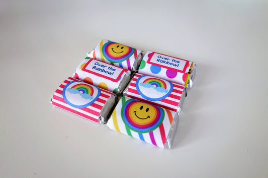 Rainbow Colors Tree-free Mini Chocolate Wraps (24/pack, Sugar Cane Stalk Paper)