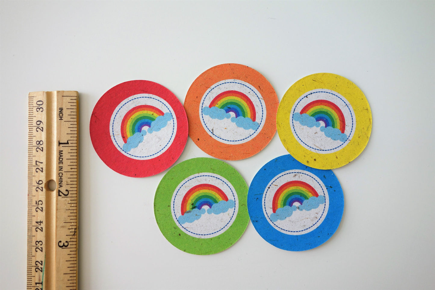 Rainbow Colors 2-inch Themed Tags, Circle (Tree Free Banana Paper!) - 12 per pack