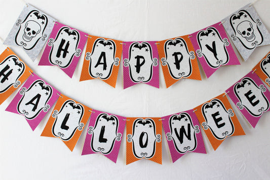 Happy Halloween Banner, Cute Scary (Printed on Tree-Free Banana Paper!)