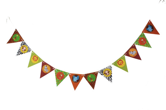 Baby Jungle Characters Bunting, Printed on TREE FREE PAPER