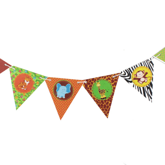 Baby Jungle Characters Bunting, Printed on TREE FREE PAPER