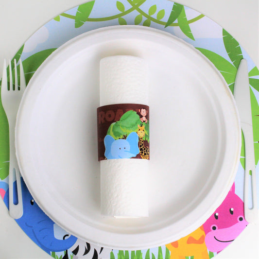 Baby Jungle Animals Tree-Free Paper Napkin Rings