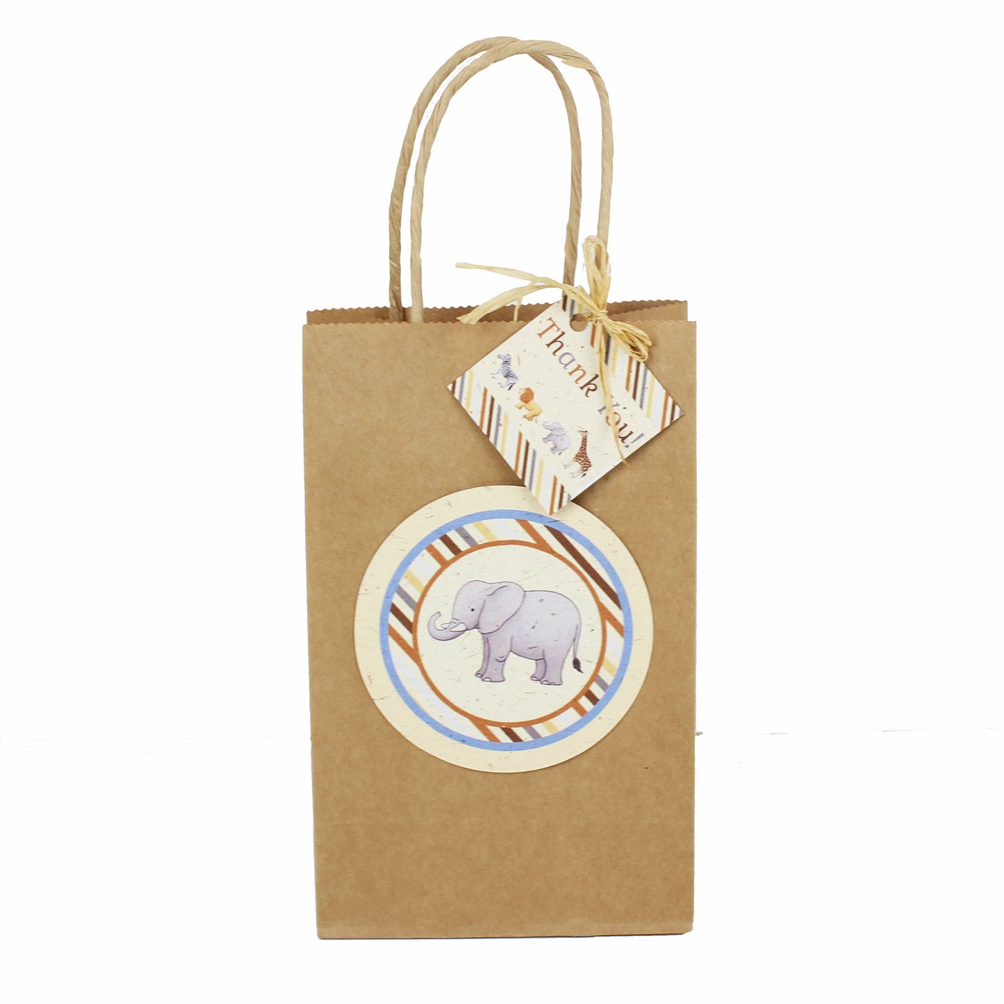 Baby Safari Favor Bag Tags (Six tags, 4-inch) (Bags not included.)