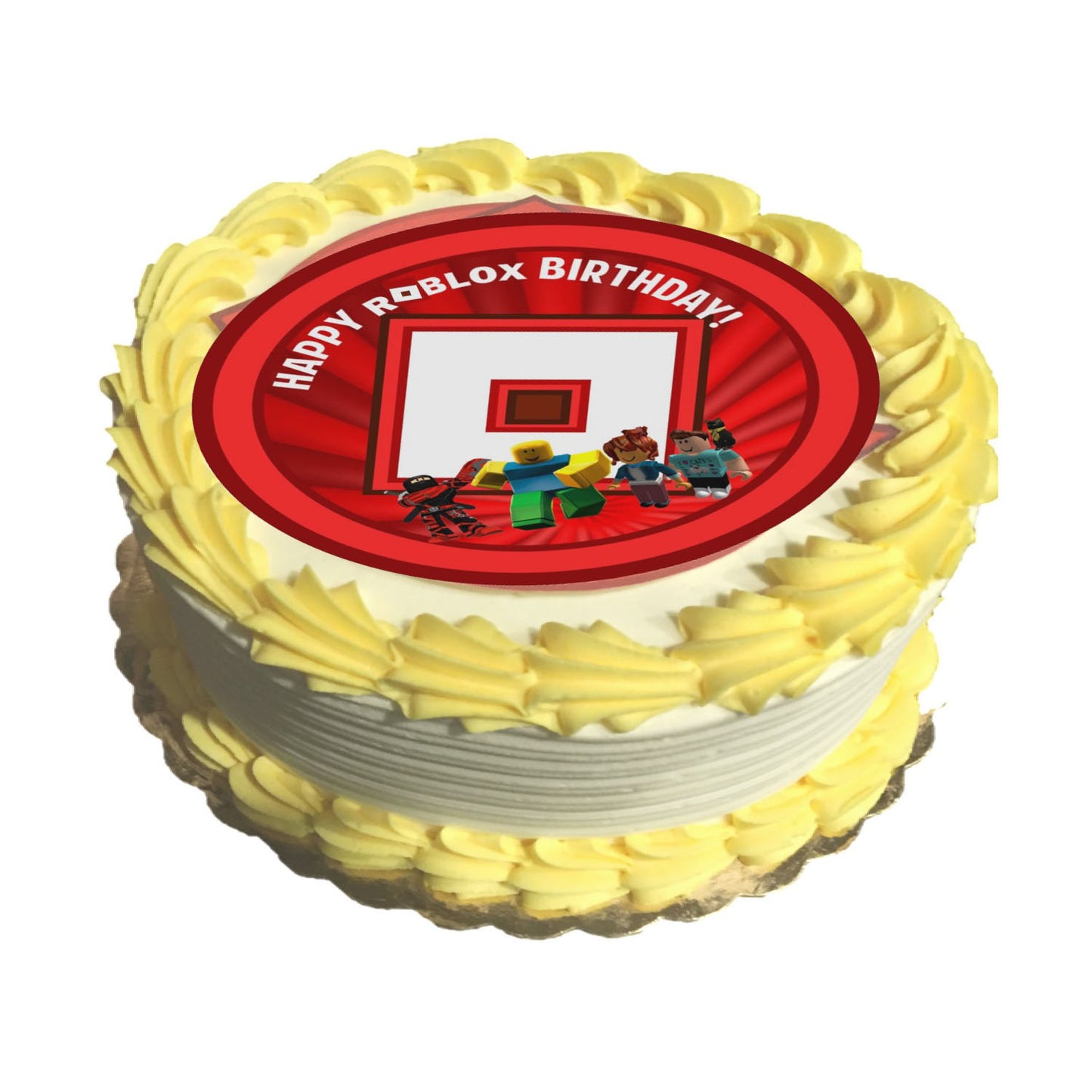 Roblox Cake Topper, 6-inch Round, on 100% Recycled PCW Paperbard