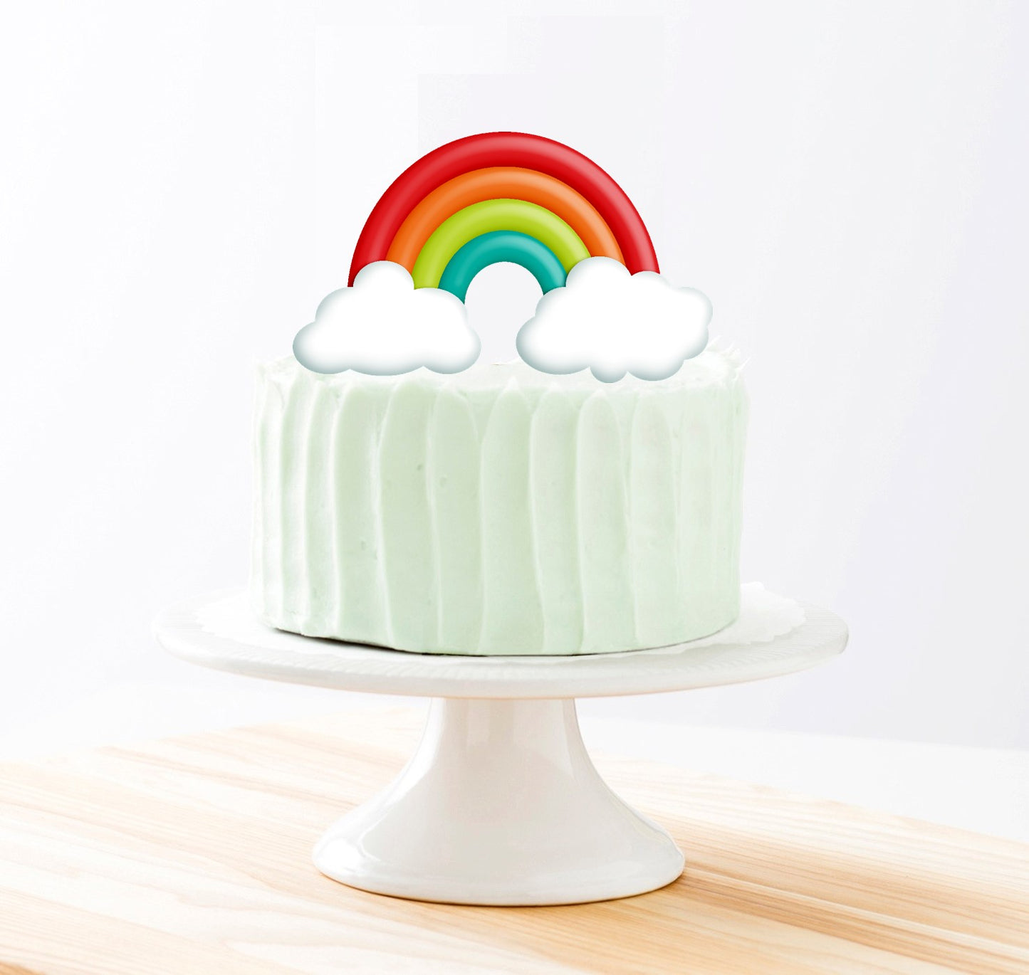 Rainbow Colors Cake Topper, 6-inch Round, on 100% Recycled PCW Paperbard
