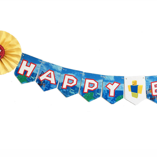 Roblox-inspired Happy Birthday Banner (8ft, Tree-Free Paper)