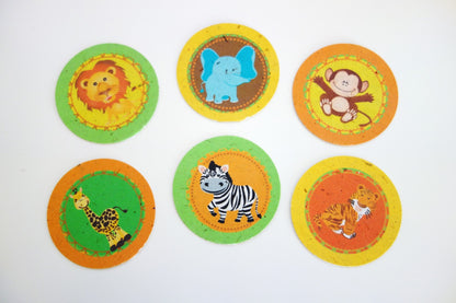 Baby Jungle 2-inch Themed Tags, Circle (Tree Free Banana Paper!) - 12 per pack