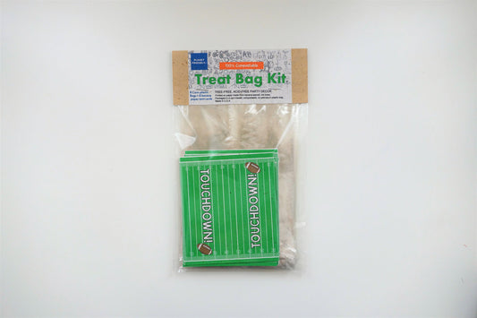 Football Compostable Plant-Cello Treat Bags with Tent Cards (8-pack)