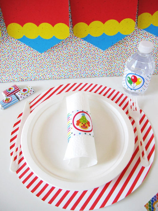Circus-themed Placemats (8-pack, 100% Cotton Paper)