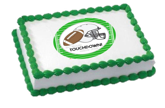 Football Cake Topper, 6-inch Round, on 100% Recycled PCW Paperbard